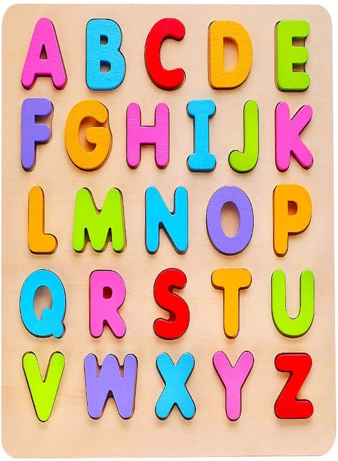 Authfort 1 2 3 Year Old Kids ABC Letters & Numbers Wooden Puzzle Kids Preschool Learning Toys Boys Girls Educational Name Puzzle (Alphabet Puzzle (Multicolor) - Image 2